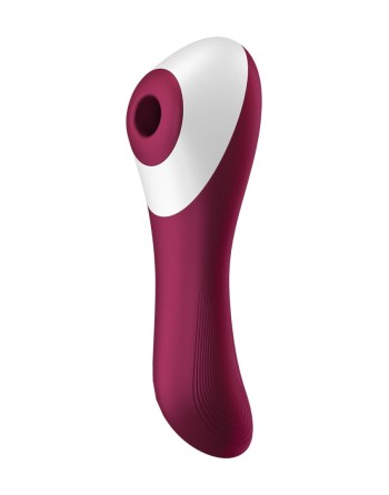 2 en 1 Vibromasseur et stimulateur de clitoris USB rouge Dual Crush Satisfyer - CC597786