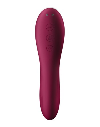 2 en 1 Vibromasseur et stimulateur de clitoris USB rouge Dual Crush Satisfyer - CC597786