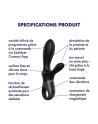 Vibromasseur rabbit noir USB, chauffant et connecté Heat Climax  Satisfyer - CC597791