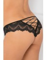 Tanga noir dentelle ajouré sur les fesses ornements croisés - REN1145-BLK Reconditionné