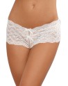 Shorty blanc de dentelle ouvert et ajouré sur les fesses forme coeur - DG1442WHT Reconditionné