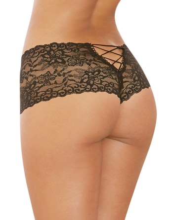 Shorty dentelle ouvert laçage au dos - DG1326BLK Reconditionné