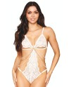 Body blanc avec perles et chainettes - DG13310WHT