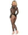 Bodystocking en résille grosse maille et finition strass - DG0511BLK