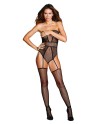 Combinaison bodystocking résille fantaisie - DG0355BLK