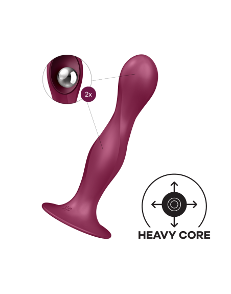 Gode ventouse silicone rouge Double Ball-R Satisfyer - CC597842