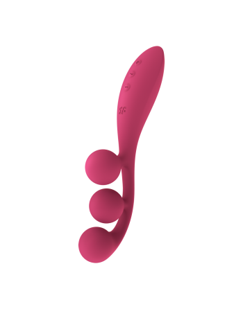 Vibromasseur triple stimulation flexible, anal, vaginale, clitoridienne Tri Ball rouge USB Satisfyer - CC597817