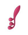 Vibromasseur triple stimulation flexible, anal, vaginale, clitoridienne Tri Ball rouge USB Satisfyer - CC597817