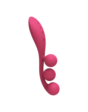 Vibromasseur triple stimulation flexible, anal, vaginale, clitoridienne Tri Ball rouge USB Satisfyer - CC597817