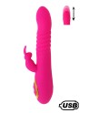 TWIST 2 Rose, Vibromasseur Rabbit va-et-vient USB en silicone médical, doté de 18 modes de stimulation - BQ587PNK