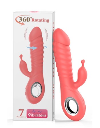 Vibromasseur rabbit rotatif 7 vibrations USB - TOZ-025B