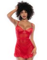 Nuisette rouge et string assorti - MAL7507RD