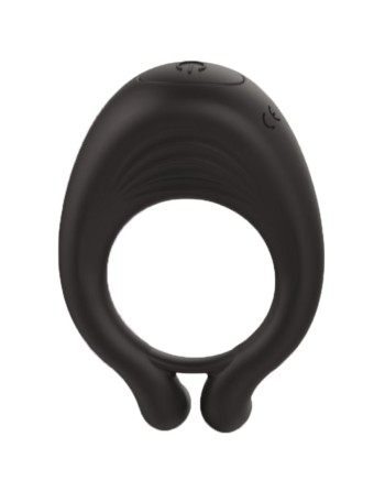 OCTAVE, Cockring Noir dans un silicone médical doux avec 1 mode de vibration - COR035BLK