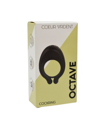 OCTAVE, Cockring Noir dans un silicone médical doux avec 1 mode de vibration - COR035BLK