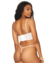 Bustier blanc avec armatures, en satin et dentelle florale - DG13262WHT