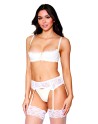 Soutien-gorge Demi-seins à armatures en fine dentelle blanche - DG13252WHT