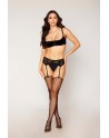 Soutien-gorge Demi-seins à armatures en fine dentelle noire - DG13252BLK