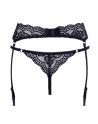 Porte-jarretelles en dentelle noire et string assorti - R232187410