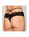 Culotte en dentelle noire avec lanières et chaines dorées - DG1489BLK