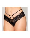 Culotte en dentelle noire avec lanières et chaines dorées - DG1489BLK