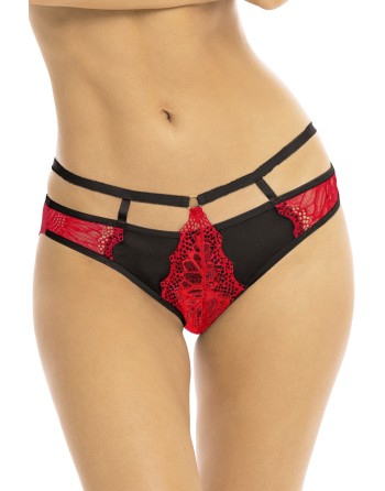 Culotte échancrée rouge et noir - REN1171-RED