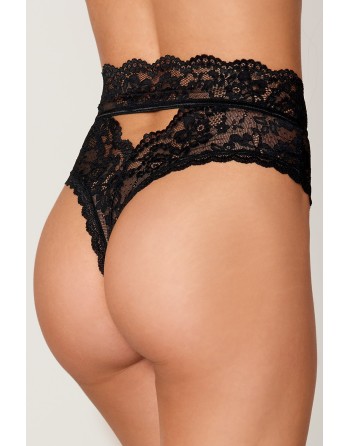 String dentelle taille haute noir - DG1477BLK