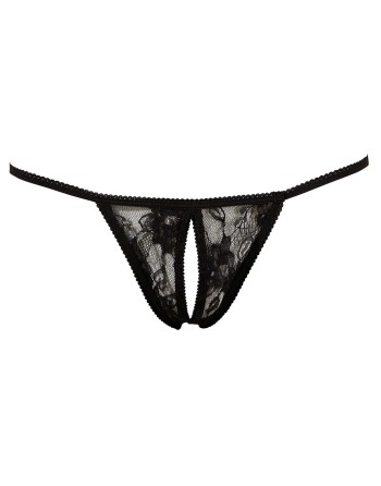 String dentelle noire ouvert à l'entrejambe - R23207621101