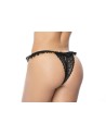 Culotte ouverte noire avec froufrou en dentelle - MAL119BLK