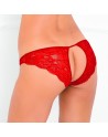 Culotte rouge dentelle ouverture sur les fesses - REN1144-RED