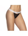 Culotte dentelle noir avec ceinture blanche imprimé - MAL118BKW