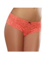 Shorty ouvert orange corail court en dentelle - DG7177COR