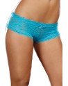 Shorty sexy taille basse bleu turquoise en dentelle - DG1375TUR