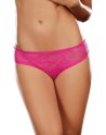 Tanga ouvert rose dentelle avec noeud sur les fesses - DG1300HPK