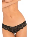 Tanga noir dentelle ajouré sur les fesses ornements croisés - REN1145-BLK