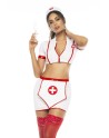 Costume infirmière 3 pièces, top avec zip fonctionnel, jupe et serre tête - MAL60018ASHW