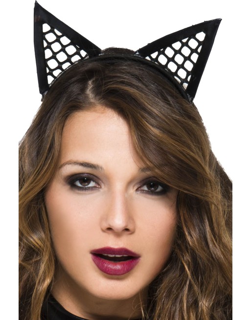 Oreilles de chatte pointues filet - ML70854BLK