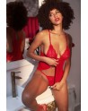 Nuisette courte rouge et string assorti - MAL7562RD