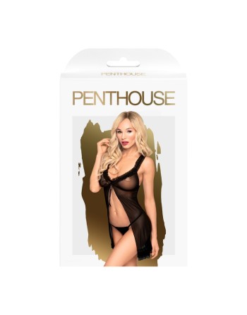 Babydoll et string assorti Noir After sunset - PH0007BLK