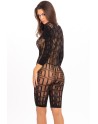 Bodystocking résille noire design Géométrique