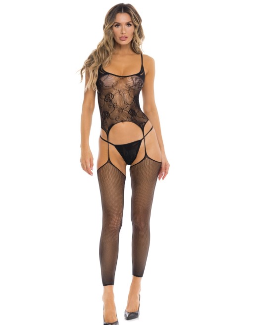 Combinaison résille et string Fuck all night - REN7099-BLK