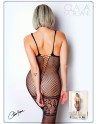 Bodystocking en fine résille noire avec laçage - Le Numéro 14 - Collection Bodystocking - CM99014