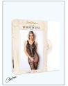 Bodystocking en fine résille noire avec laçage - Le Numéro 14 - Collection Bodystocking - CM99014