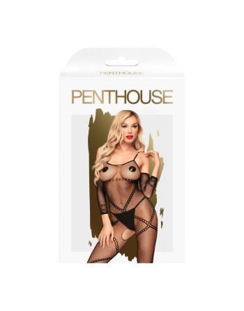 Bodystocking ouvert à l'entrejambe Noir Under arrest - PH0037BLK