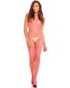 Bodystocking rose filet ouvert devant et derrière - REN7002-PNK