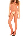 Bodystocking rouge filet ouvert devant et derrière - REN7002-RED