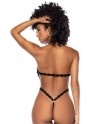 Body string noir dos nu et échancré - MAL8883BLK