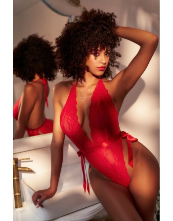 Body string en dentelle rouge - MAL8905RD