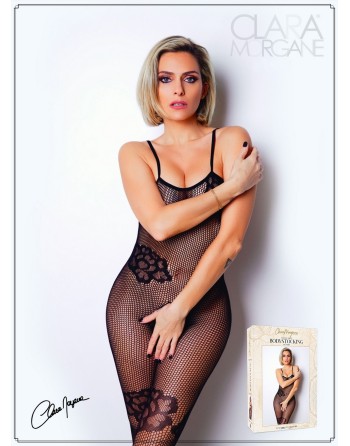 Bodystocking résille noire avec fine bretelles - Le Numéro 6 - Collection Bodystocking - CM99006