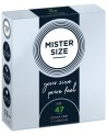 Boite de 3 préservatifs latex avec réservoir, 7 tailles disponibles Mister Size - MS03