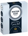 Boite de 3 préservatifs latex avec réservoir, 7 tailles disponibles Mister Size - MS03